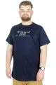 Büyük Beden T-Shirt Bis Yaka Antisocial 22187 Lacivert LACIVERT