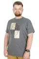 Büyük Beden T-Shirt Bis Yaka Statue 22188 Antramelanj ANTRASIT