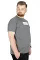 Büyük Beden T-Shirt Bis Yaka Black Series 22189 Antramelanj ANTRASIT