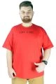 Erkek T shirt Bis Yaka Oversize Dark Future 22190 Kırmızı