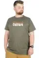 Büyük Beden T-Shirt Bis Yaka Culture 22191 Haki HAKI