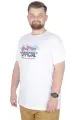 Büyük Beden T-Shirt Bis Yaka Man Official 22192 Beyaz BEYAZ