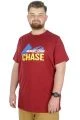 Büyük Beden T-Shirt Bis Yaka Chase 22193 Bordo