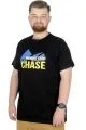 Büyük Beden T-Shirt Bis Yaka Chase 22193 Siyah SIYAH