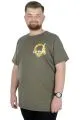 Büyük Beden T-Shirt Bis Yaka Loyalty 22195 Haki HAKI