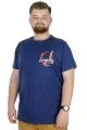 Büyük Beden T-Shirt Bis Yaka Loyalty 22195 İndigo INDIGO