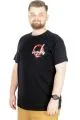 Büyük Beden T-Shirt Bis Yaka Loyalty 22195 Siyah SIYAH