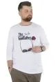 Büyük Beden T-Shirt Bisiklet Yaka Godfather 22200 Beyaz