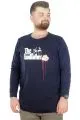 Büyük Beden T-Shirt Bisiklet Yaka Godfather 22200 Lacivert LACIVERT