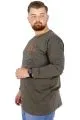 Büyük Beden T-Shirt Bisiklet Yaka Stop Waiting 22201 Haki HAKI