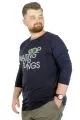 Büyük Beden T-Shirt Bisiklet Yaka Stop Waiting 22201 Lacivert LACIVERT