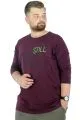 Büyük Beden T-Shirt Bisiklet Yaka Stop Waiting 22201 Mürdüm MURDUM
