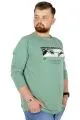 Büyük Beden T-Shirt Bisiklet Yaka Renaissance 22202 Çağla YESIL