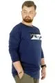 Büyük Beden T-Shirt Bisiklet Yaka Renaissance 22202 İndigo INDIGO