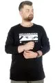 Büyük Beden T-Shirt Bisiklet Yaka Renaissance 22202 Siyah SIYAH