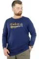 Büyük Beden T-Shirt Bisiklet Yaka Strawberry 22203 İndigo INDIGO