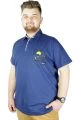 Men s T shirt Polo Collar Explore The World 22313 Indigo Blue