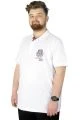 Büyük Beden T-Shirt Polo Pole North 22323 Beyaz