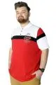 Büyük Beden T-Shirt Polo Parçalı Cup 22324 Kırmızı KIRMIZI