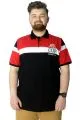 Büyük Beden T-Shirt Polo Parçalı Cup 22324 Siyah