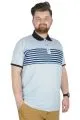 Büyük Beden T-Shirt Polo Striped 22325 Mavi MAVI