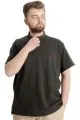 Büyük Beden Erkek T-shirt Hakim Yaka MD LOGO 22326 Haki HAKI