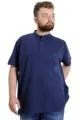 Büyük Beden Erkek T-shirt Hakim Yaka MD LOGO 22326 İndigo INDIGO