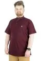 Büyük Beden T-Shirt Hakim Yaka MD Logo 22326 Mürdüm MURDUM