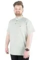 Büyük Beden T-Shirt Hakim Yaka MD Logo 22326 Yeşil YESIL