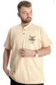 Big Size T-Shirt Henley Yatching 22327 Beige