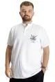 Big Size T-Shirt Henley Yatching 22327 White