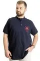 Big Size T-Shirt Henley Yatching 22327 Navy Blue