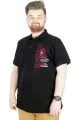 Büyük Beden T-Shirt Polo Surfing 22328 Siyah SIYAH