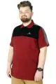 Büyük Beden T-Shirt Polo MD 22333 Bordo