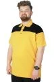 Büyük Beden T-Shirt Polo Double Color 22337 Hardal