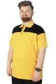 Büyük Beden T-Shirt Polo Double Color 22337 Hardal HARDAL