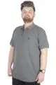 Büyük Beden T-Shirt Polo Zippered 22340 Antramelanj ANTRASIT
