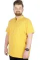 Büyük Beden T-Shirt Polo Zippered 22340 Hardal HARDAL