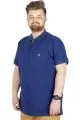 Büyük Beden T-Shirt Polo Zippered 22340 İndigo INDIGO