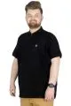 Büyük Beden T-Shirt Polo Zippered 22340 Siyah SIYAH