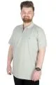 Büyük Beden T-Shirt Polo Zippered 22340 Yeşil YESIL