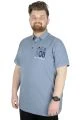 Büyük Beden T-Shirt Polo Skipper Crew 22341 Mavi