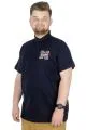 Büyük Beden T-Shirt Polo Embiriodery M 22343 Lacivert LACIVERT