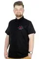 Büyük Beden T-Shirt Polo Steamnoat  22345 Siyah SIYAH