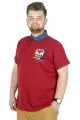 Büyük Beden T-Shirt Polo Modx Club 22351 Bordo