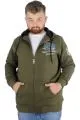 Big Tall Men's Sweatshirt Hooded Zippered You Earn 22521 Khaki