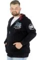 Big Tall Men's Sweatshirt Hooded Zippered You Earn 22521 Navy Blue