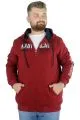 Erkek Sweat Kapşonlu Fermuarlı Nautical 22523 Bordo