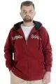 Big Tall Men's Sweatshirt Hooded Zipper 22531 Burgundy