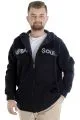 Big Tall Men's Sweatshirt Hooded Zipper 22531 Navy Blue